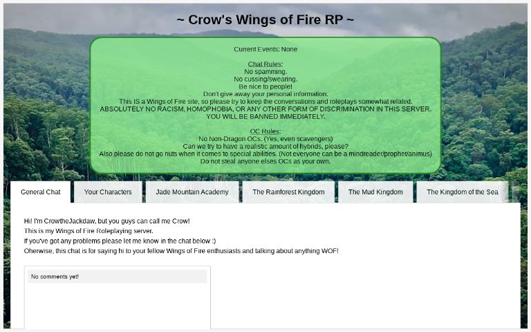 ~ Crow's Wings of Fire RP ~ ― Perchance Generator