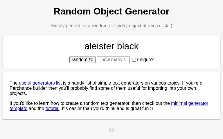 Random Object Generator