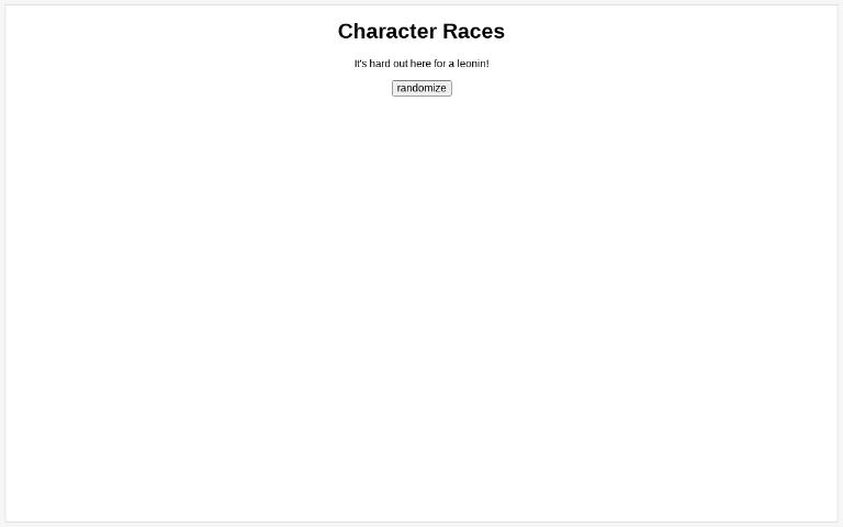 Character Races ― Perchance Generator