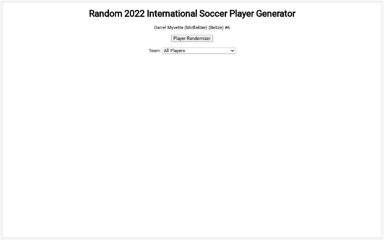 Random 2022 International Soccer Player Generator