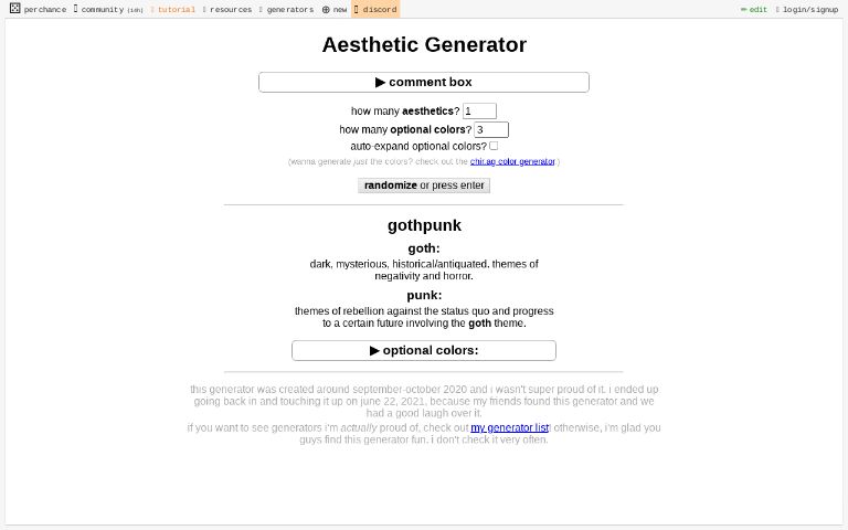 Aesthetic Generator ― Perchance