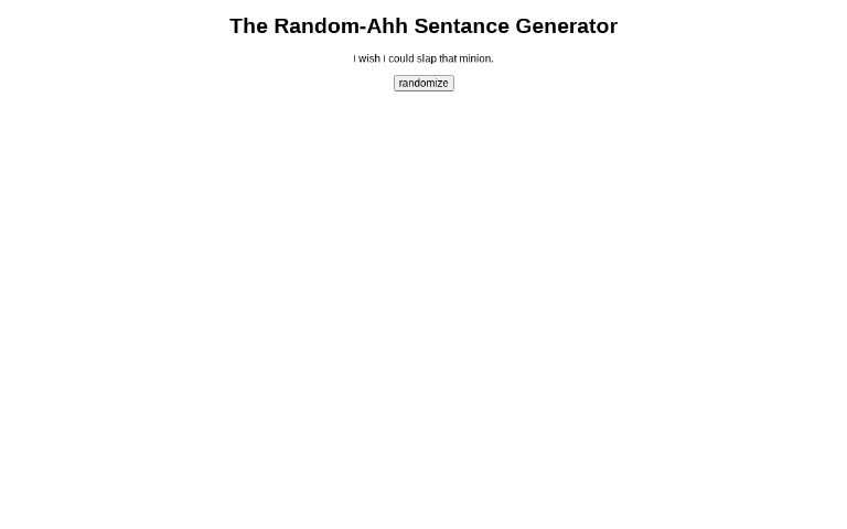 The Random-Ahh Sentance Generator