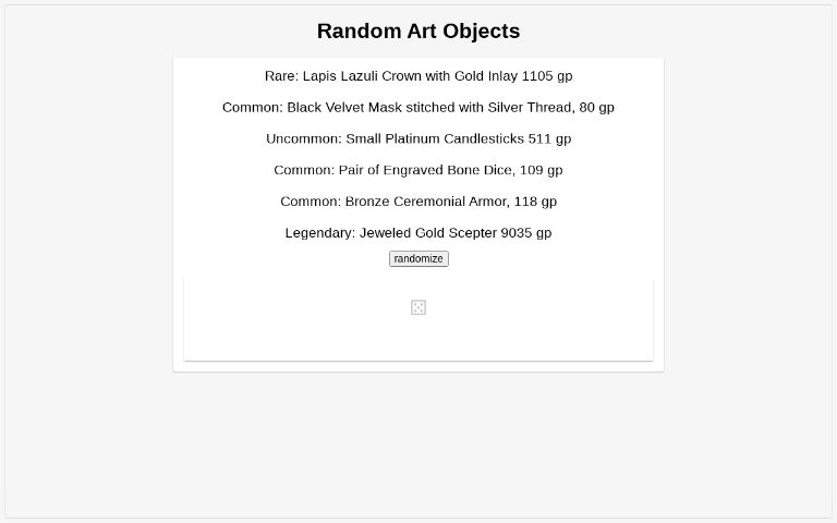 Random Art Objects ― Perchance Generator