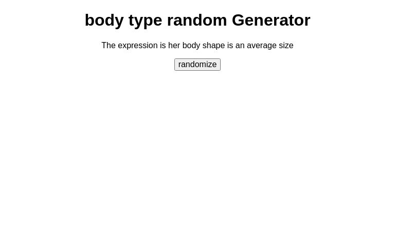 body type random Generator