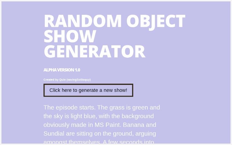 Random Show Generator ― Perchance