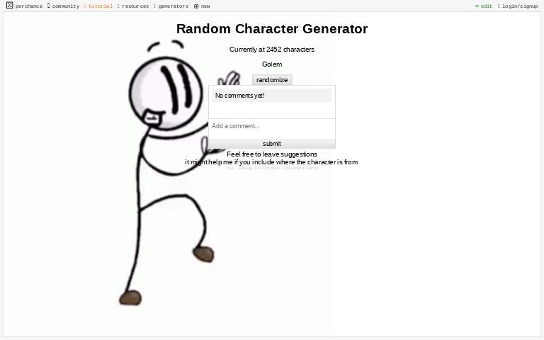 Character Generator - Generate random characters - Community