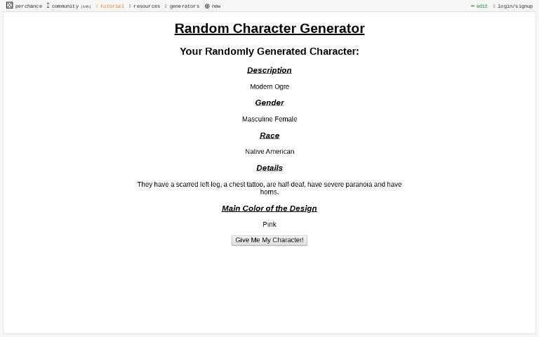 Random Character Generator