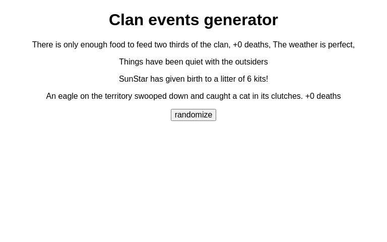 Clan events generator