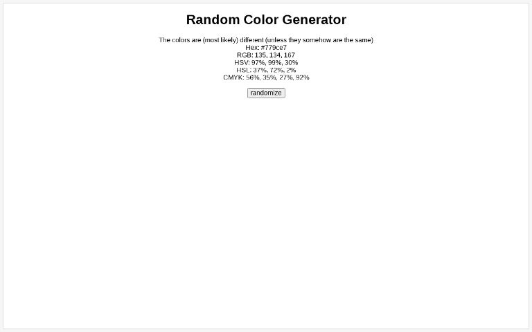 Random Color Generator