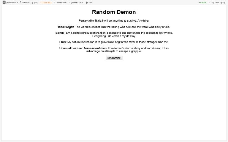 random-demon-perchance-generator