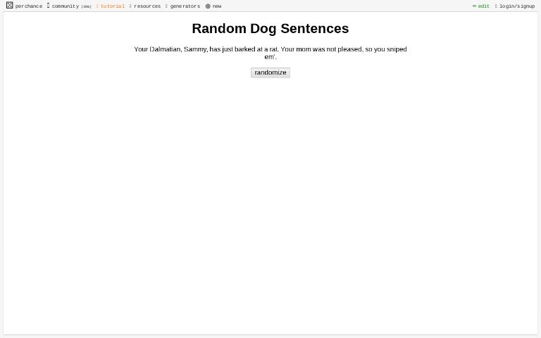 Random Dog Sentences ― Perchance Generator