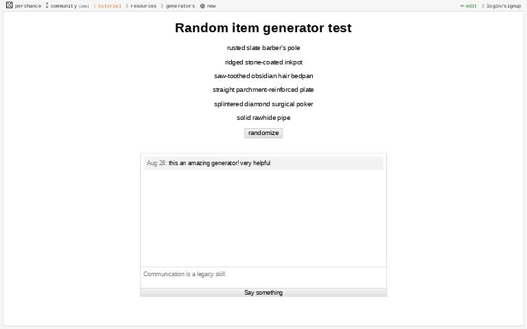 Roblox 3008 Random Item Challenge ― Perchance Generator