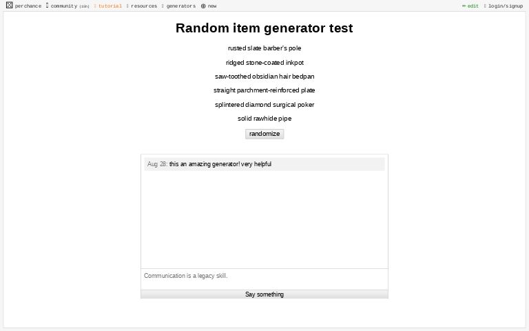 Random item generator test