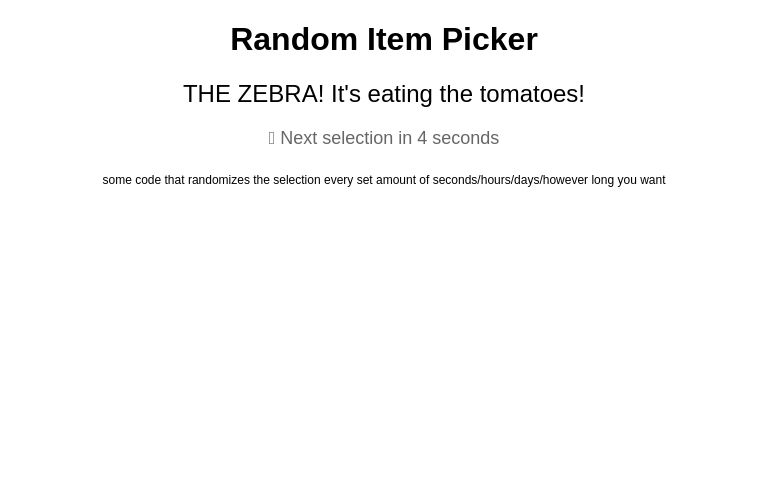 Random Item Picker ― Perchance Generator