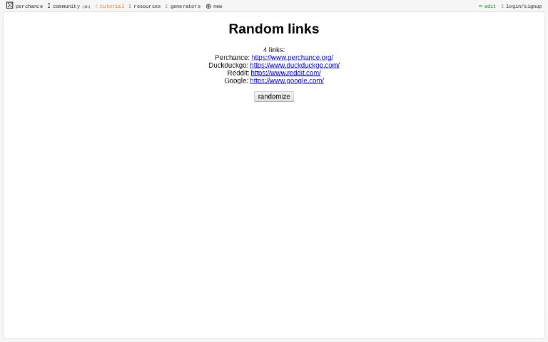 Random links ― Perchance Generator