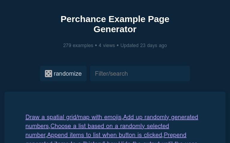 Perchance Example Page Generator