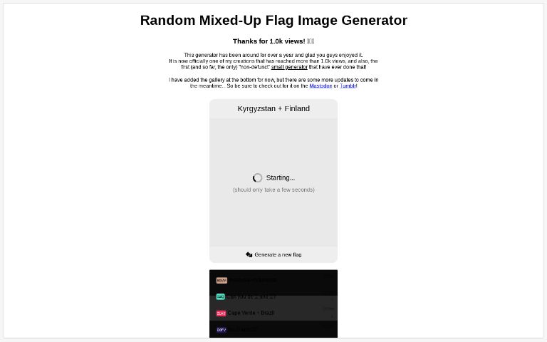 Random Mixed-Up Flag Image Generator