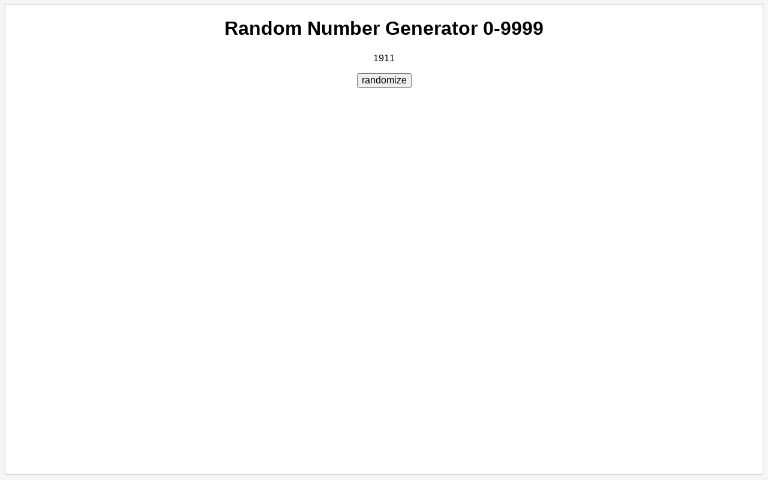 Random Number Generator 0-9999