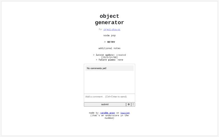 object generator