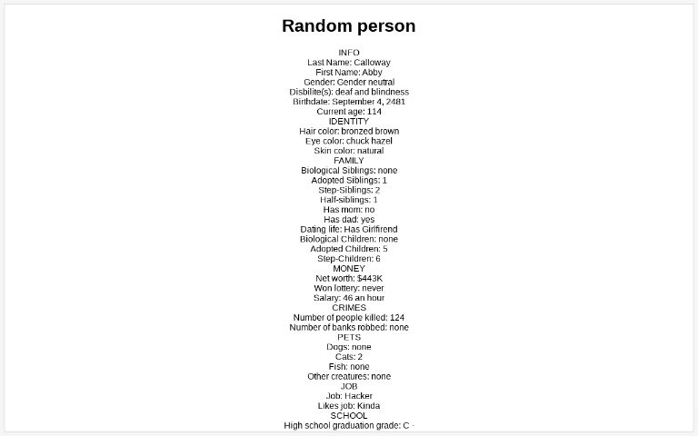 Random person ― Perchance Generator