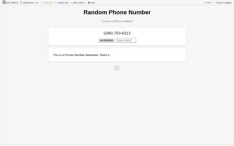 Random Phone Number ― Perchance Generator