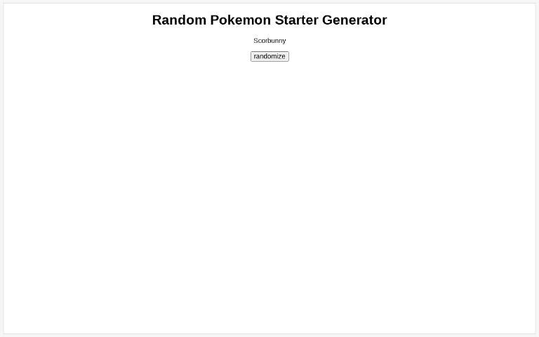 Random Pokemon Starter Generator