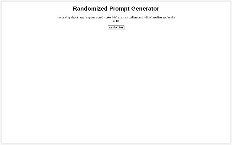 Randomized Prompt Generator