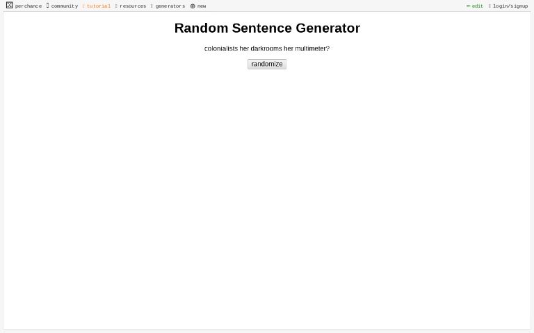 Random Sentence Generator ― Perchance