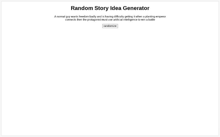 Random Story Idea Generator
