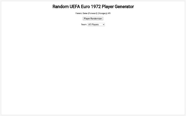 Random UEFA Euro 1972 Player Generator