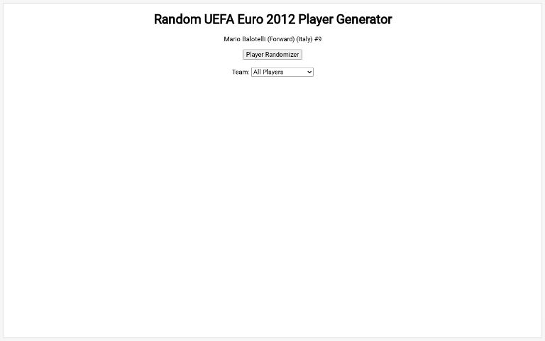 Random UEFA Euro 2012 Player Generator