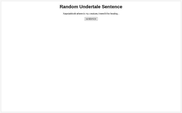 Random Undertale Sentence ― Perchance Generator