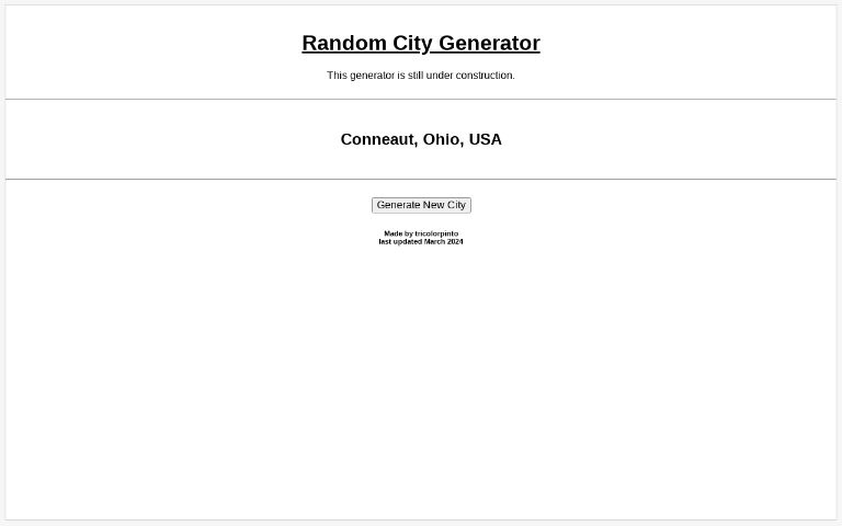 Random City Generator