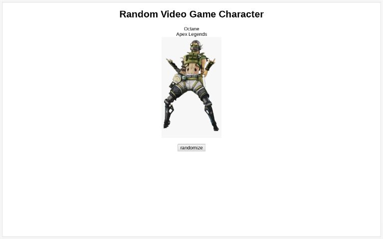 Random Game Character Perchance Generator