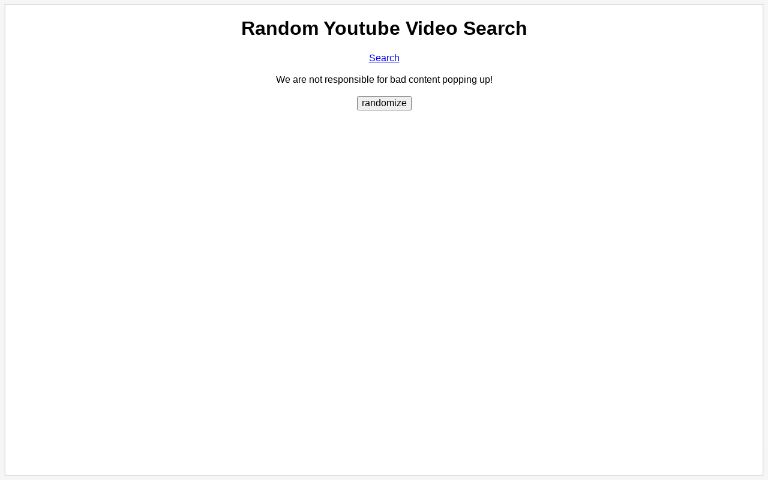 Random Youtube Video Search ― Perchance Generator
