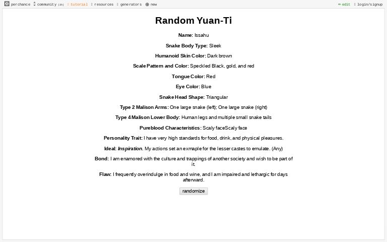 random-yuan-ti-perchance-generator