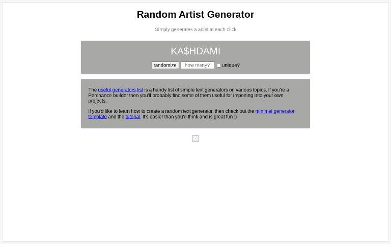 Random Artist Generator
