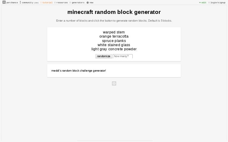 minecraft random block generator