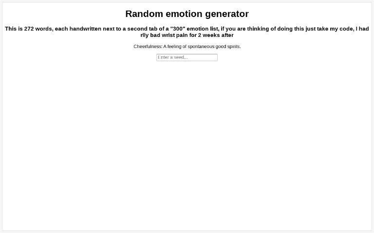 Random emotion generator