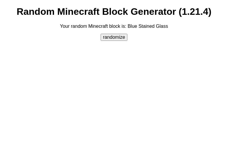 Random Minecraft Block Generator (1.19.4 + snapshots)
