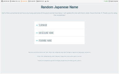 Random Japanese Name Perchance Generator