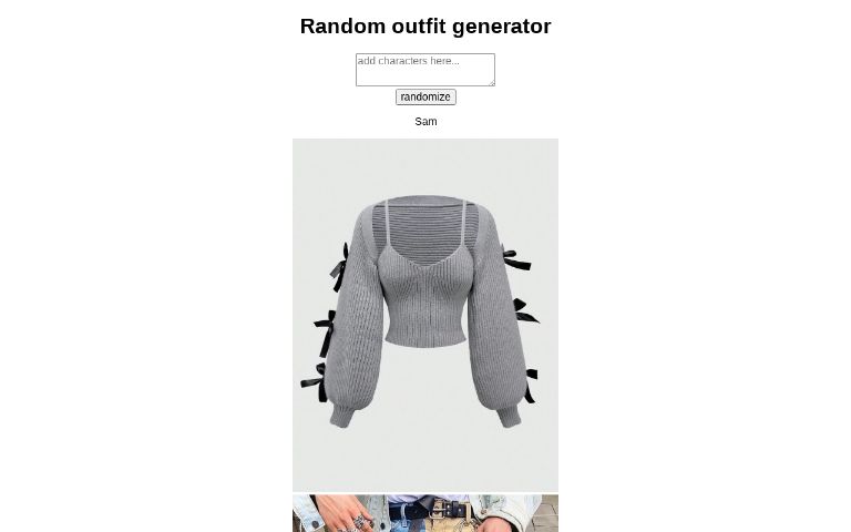 Random outfit generator