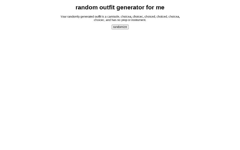 random outfit generator for me
