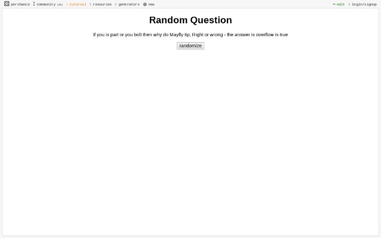 Random Question ― Perchance Generator