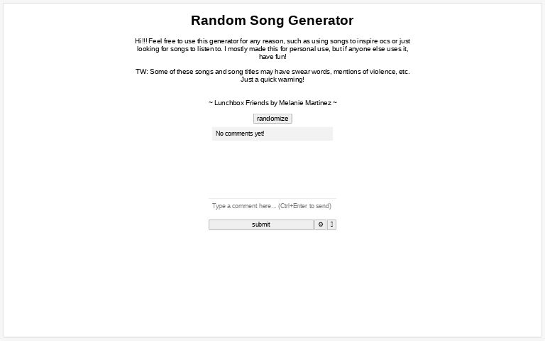 Random Song Generator