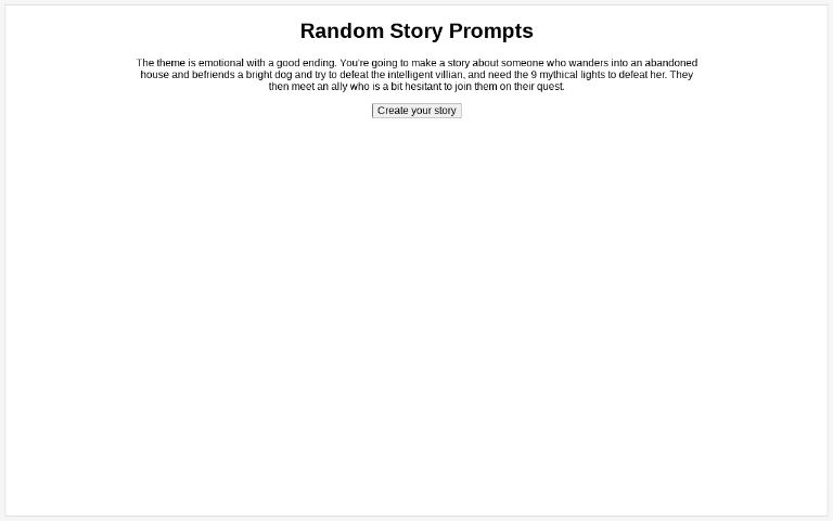 Random Story Prompts ― Perchance Generator