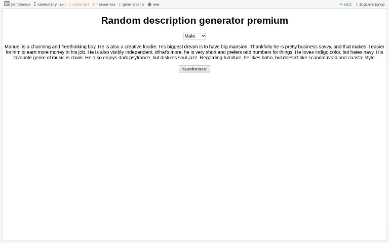 Random description generator premium