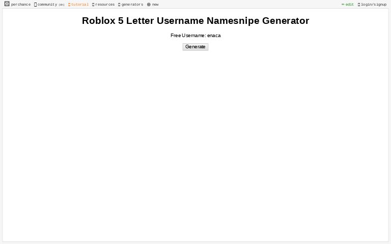 Roblox 5 Letter Username Namesnipe Generator Perchance - five letter names roblox