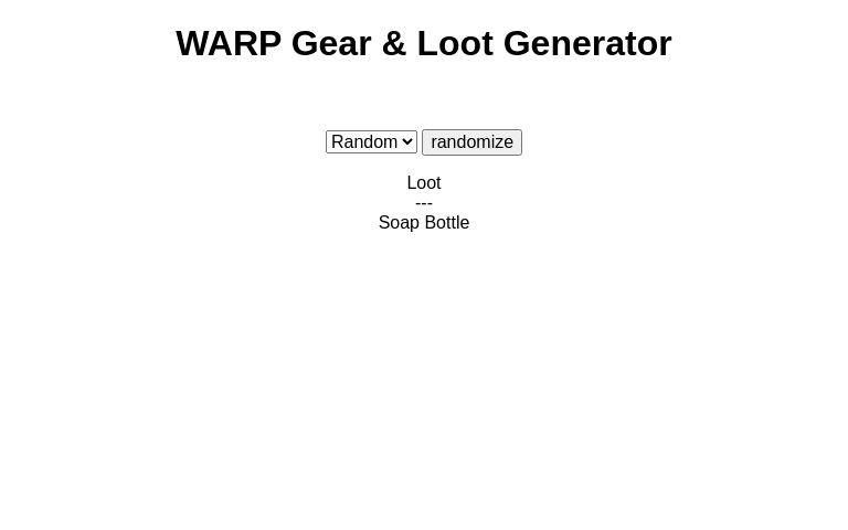 WARP Gear & Loot Generator