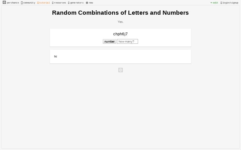 random number and letter combination generator